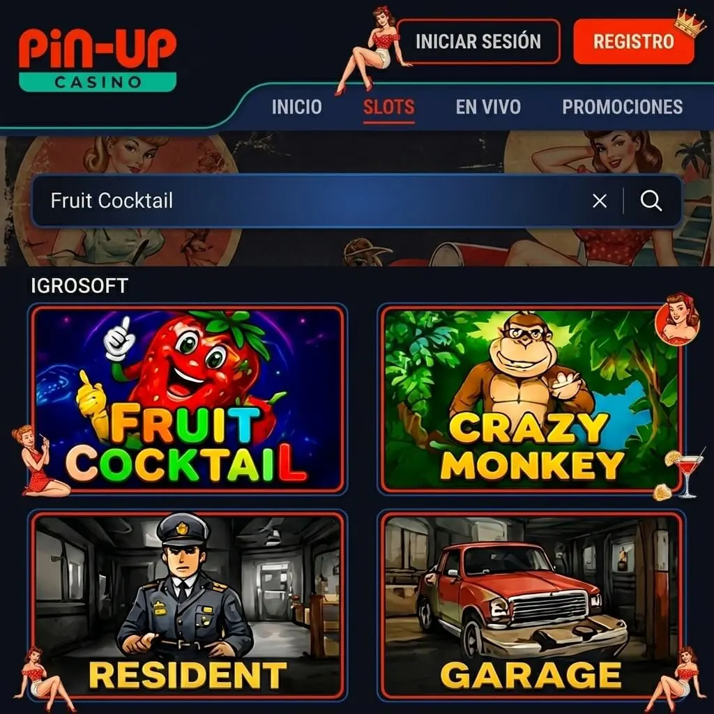 Buscar el juego Fruit Cocktail en la sección Igrosoft del casino online